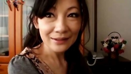 Asian MILF shows her ass and sucks and gets fucked doggy