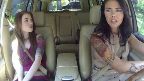Passionate lesbian sex in the car - Dana Vespoli and Misha Cross