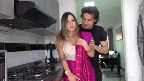 Shy Fit Busty Indian Wife Rushes Into a Passionate Kitchen Sex With Her Brother-in-law