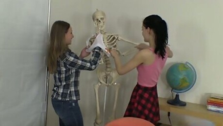 Captivating college chicks are fucked by hot blooded black teacher