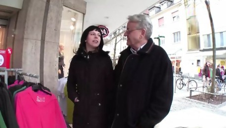 Old User Helmut picks up German teen on the street and fucks her