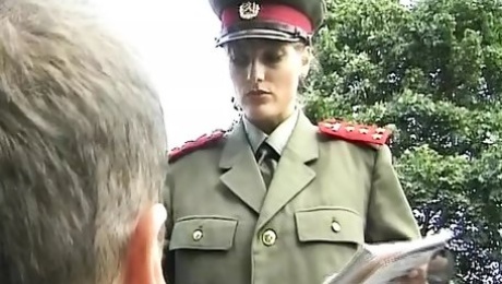 A wild military woman from Germany eating cum like dinner