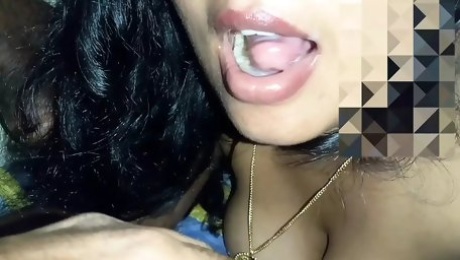 Sri lankan desi indian tamil hot blowjob BBC cum in mouth.