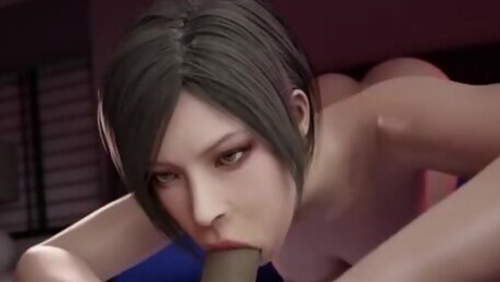 Ada Wong gives a blowjob for bbc Resident Evil 3d animation with sound