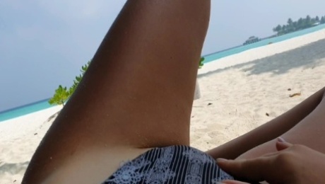Cum inside me on Public Beach. Sexy horny wet pussy and ass