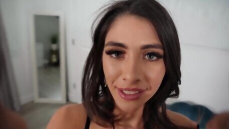 Latina in sexy red lingerie Tru Kait fucks