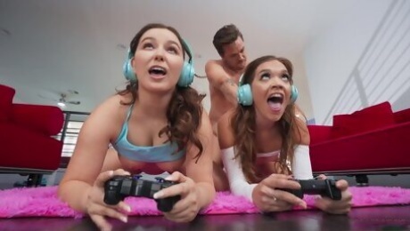 Teen Gamer Girls Compete for Big Dick